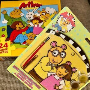 NWT Arthur Kids Creativity Bundle Paint Your Own Suncatchers Set + 24 pc Puzzle
